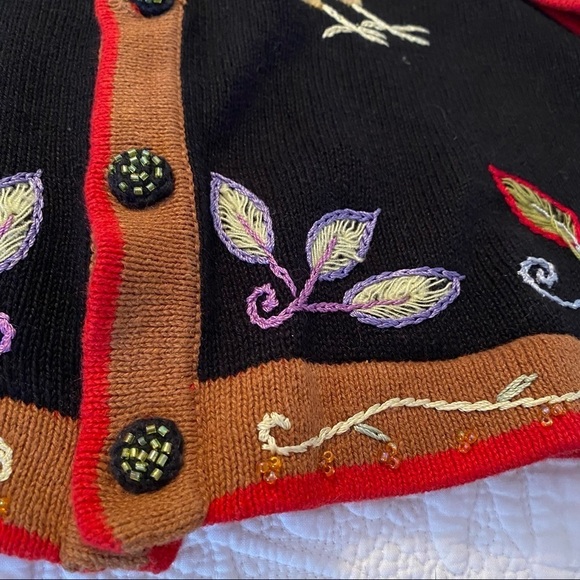 Vintage J Two NY Rooster Embroidered Cardigan Sweater - M - Picture 9 of 14